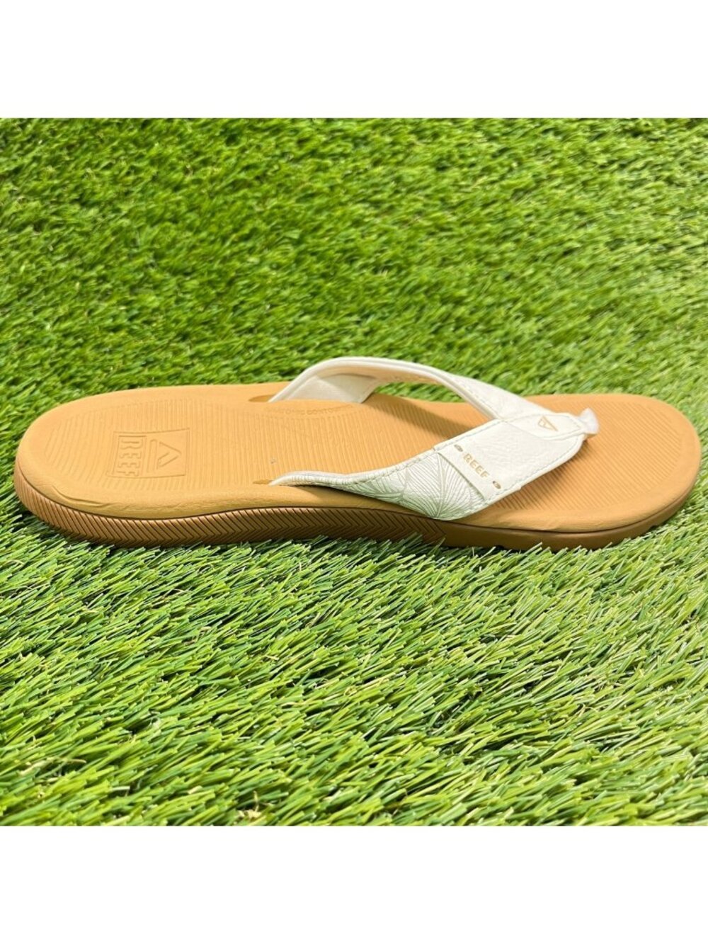 Reef Santa Ana Womens Size 9 White Brown Beach Outdoor Casual Flip Flops Sandals